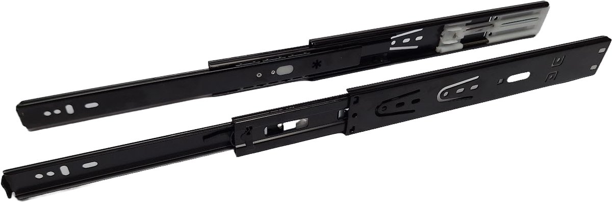 Hoexs - Ladegeleiders - Softclose - 30cm - Zwart - Set van 2 - Laderails - Volledig uittrekbaar