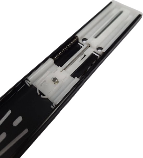 Hoexs - Guides de tiroir - Fermeture amortie - 30 cm - Zwart - Set de 2 - Rails de tiroir - Entièrement extensible