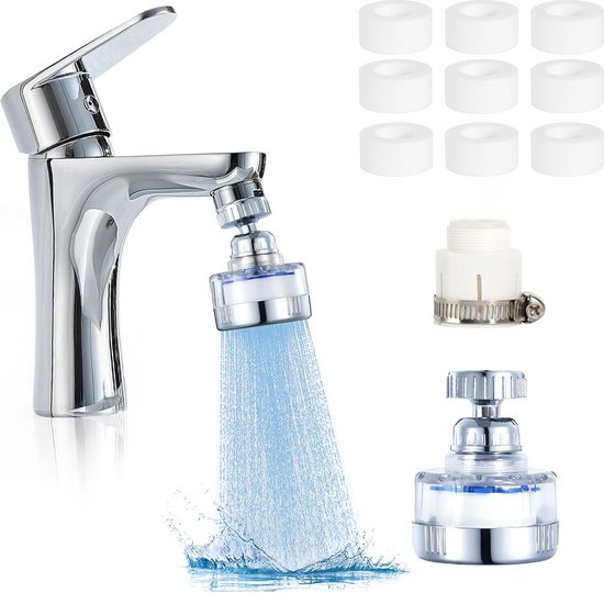 Waterfilters, 360° draaibare kalkfilter, waterfilter met 6 stuks PP