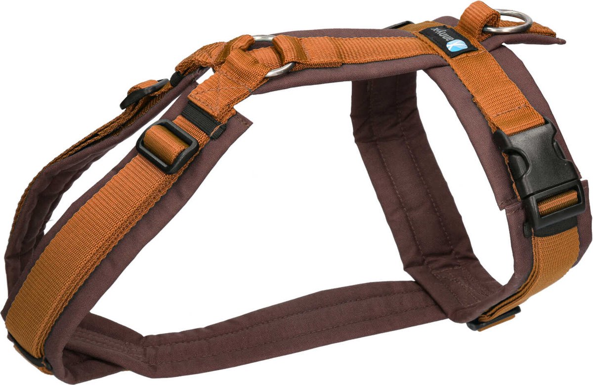 Bol.com AnnyX Hondentuig - Y-tuig - Amber/Bruin - maat XL - Borstomvang 78-105cm - Gewicht hond 35-80 kg aanbieding