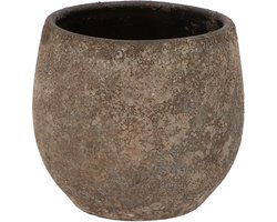 DK Design Bloempot model Maya - roestbruin - D14 x H16 cm - rustiek