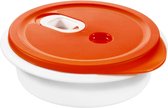 Clever Magnetronservies, 1 l, kunststof (BPA-vrij), rood/wit, 1 liter (20 x 20 x 6,5 cm)