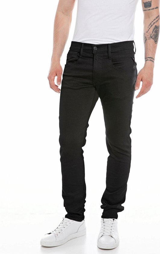 Replay Heren Jeans Broeken ANBASS slim Fit Zwart 30W / 36L Volwassenen
