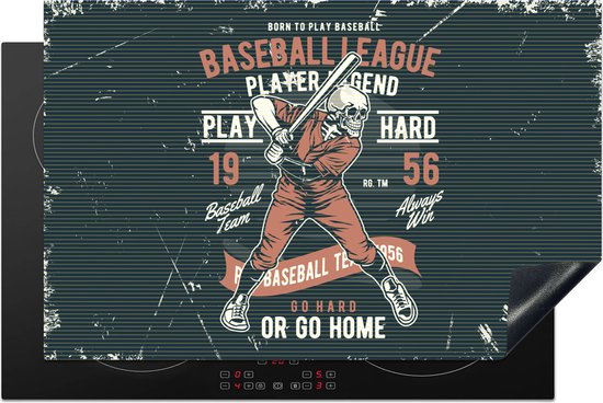 Foto: Kitchenyeah inductie beschermer 80 2x52 2 cm vintage skelet honkbal kookplaataccessoires afdekplaat voor kookplaat inductiebeschermer inductiemat inductieplaat mat