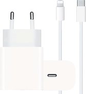 Phreeze Power Adapter USB-C + USB C naar 8-PIN Snellader Kabel - 20W Fast Charge - Geschikt voor iPhone, iPad met Lightning Poort