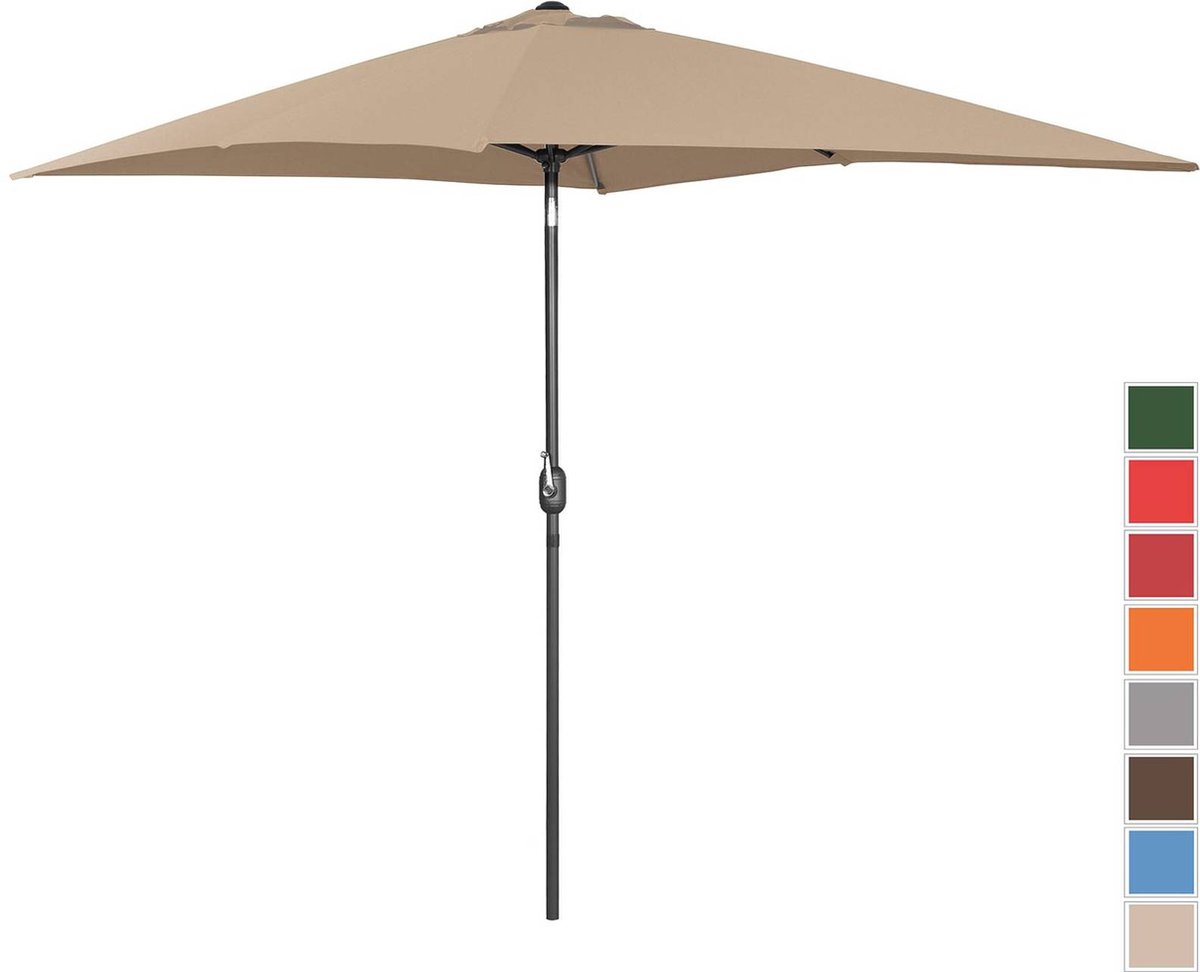 Uniprodo Parasol groot - taupe - rechthoekig - 200 x 300 cm - kantelbaar