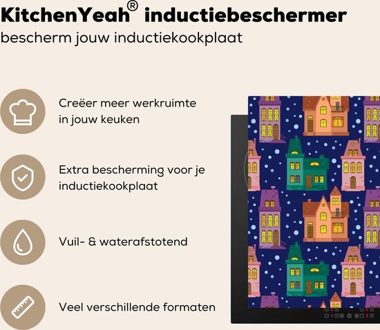 KitchenYeah® Inductie beschermer 91.6x52.7 cm - Winter - Patroon - Huis - Kookplaataccessoires - Afdekplaat voor kookplaat - Inductiebeschermer - Inductiemat - Inductieplaat mat