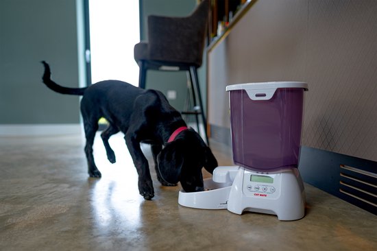Cat Mate C3000 Automatische voerbak voor droogvoer voor huisdieren met digitale timer - voor katten en kleine honden - 3 kg - wit - Cat Mate