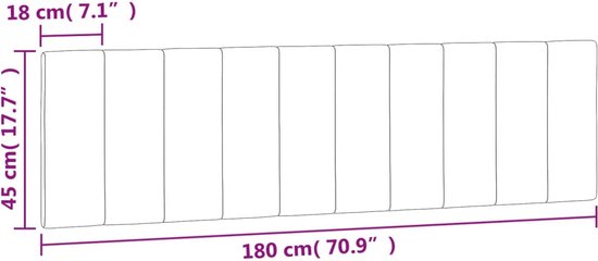 vidaXL-Coussin tête de lit-180 cm-velours-gris clair
