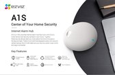 EZVIZ® CS-A1S-32W A1S Smart Home Internet Alarm Hub Alarmsysteem - WiFi/LAN & 4G - 32 Sensoren - 100% Draadloos - Werkt met Alexa en Google Home