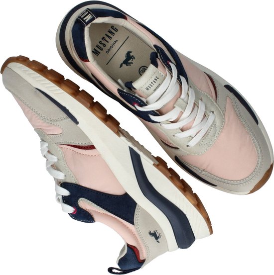 Mustang Sneaker - Vrouwen - Grijs/blauw/roze - Maat 38