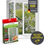 EASYmaxx Pollenhor voor ramen met Magic Click | Individueel op maat gesneden voor alle ramen tot 150 x 130 cm | Eenvoudige installatie met 12 magneten - niet boren of schroeven [antraciet]
