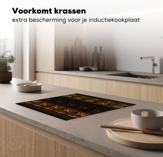 KitchenYeah® Inductie beschermer 57.6x51.6 cm - Afrika - Patronen - Abstract - Kookplaataccessoires - Afdekplaat voor kookplaat - Inductiebeschermer - Inductiemat - Inductieplaat mat