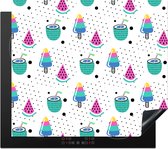 KitchenYeah® Inductie beschermer 59x51 cm - Patroon - IJs - Watermeloen - Kookplaataccessoires - Afdekplaat voor kookplaat - Inductiebeschermer - Inductiemat - Inductieplaat mat