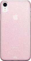 xoxo Wildhearts siliconen glitter hoesje - Sparkle Away Pink - Geschikt voor iPhone XR - Shockproof case met glitters - Roze