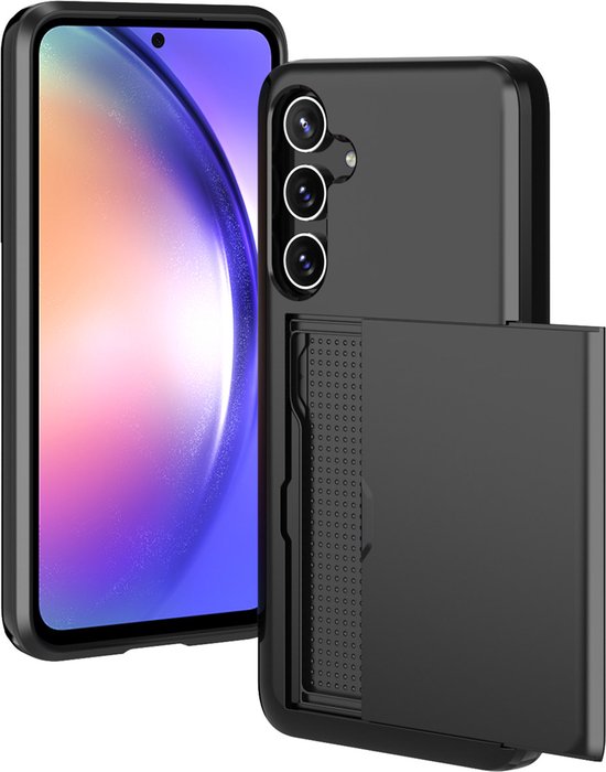 Foto: Imoshion hoesje geschikt voor samsung galaxy a55 hoesje ruimte voor 2 pasjes imoshion backcover met pasjeshouder zwart