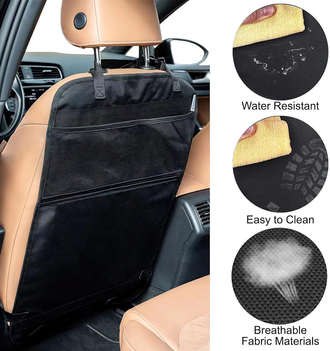 HerzensKind Rugleuningbeschermer en organizer. Auto Organizer met extra groot 13 tabletvak en 9 vakken. Stoelbeschermer met tablethouder voor autoritten met kinderen (2 stuks HerzensKind Rugleuningbeschermer en organizer. Auto Organizer met extra groot 13 tabletvak en 9 vakken. Stoelbeschermer met tablethouder voor autoritten met kinderen (2 stuks