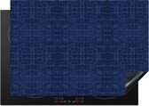 KitchenYeah® Inductie beschermer 75x52 cm - Inductie beschermer - Leer - Blauw - Dierenhuid - Kookplaataccessoires - Afdekplaat voor kookplaat - Inductiebeschermer - Inductiemat - Inductieplaat mat