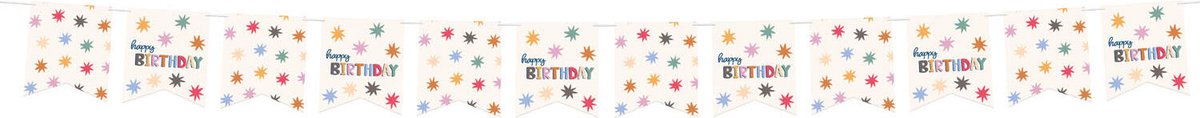 Folat - Vlaggenlijn Starburst Happy Birthday - 6m