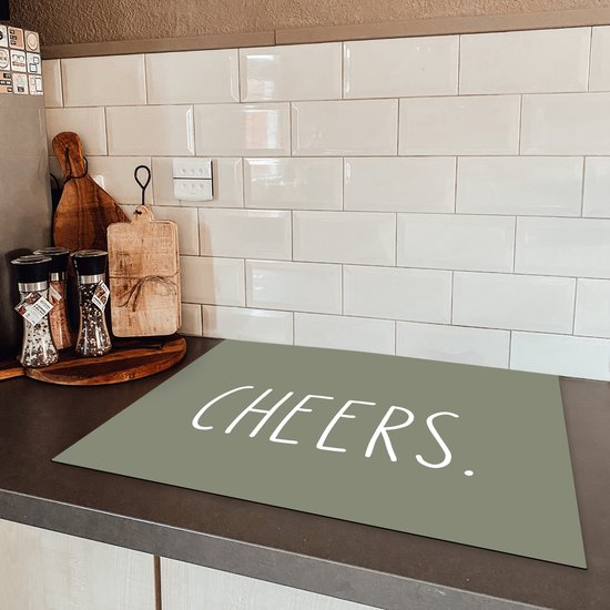 KitchenYeah® Inductie beschermer 70x52 cm - Quotes - Spreuken - Cheers - Keuken - Drinken - Kookplaataccessoires - Afdekplaat voor kookplaat - Inductiebeschermer - Inductiemat - Inductieplaat mat