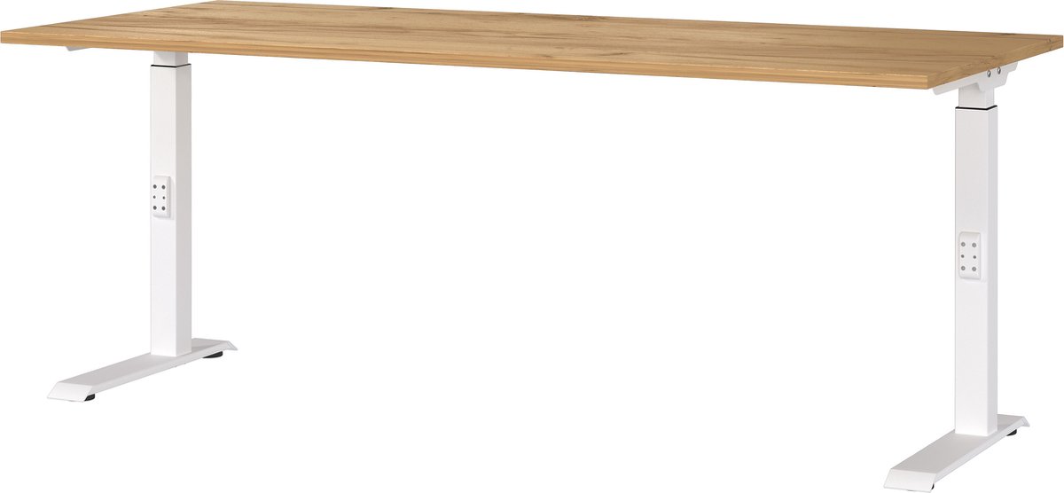 Bureau Galileo Eiken - Wit - 180x80cm - Hoogte 91 cm - In hoogte verstelbaar