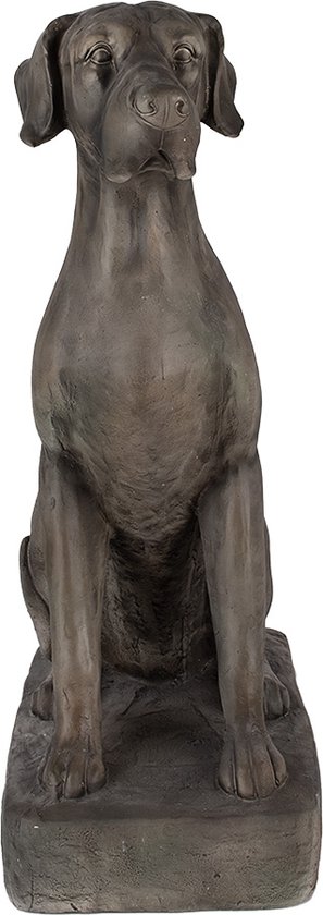 Clayre & Eef Figurine Chien 73 cm Gris Matériau céramique