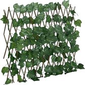vidaXL - Kunstplant - druivenblad - op - latwerk - uittrekbaar - 190x60 - cm - groen