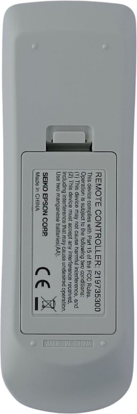 Afstandsbediening geschikt voor de EPSON HA08B beamer, vervangt 2197353 ...