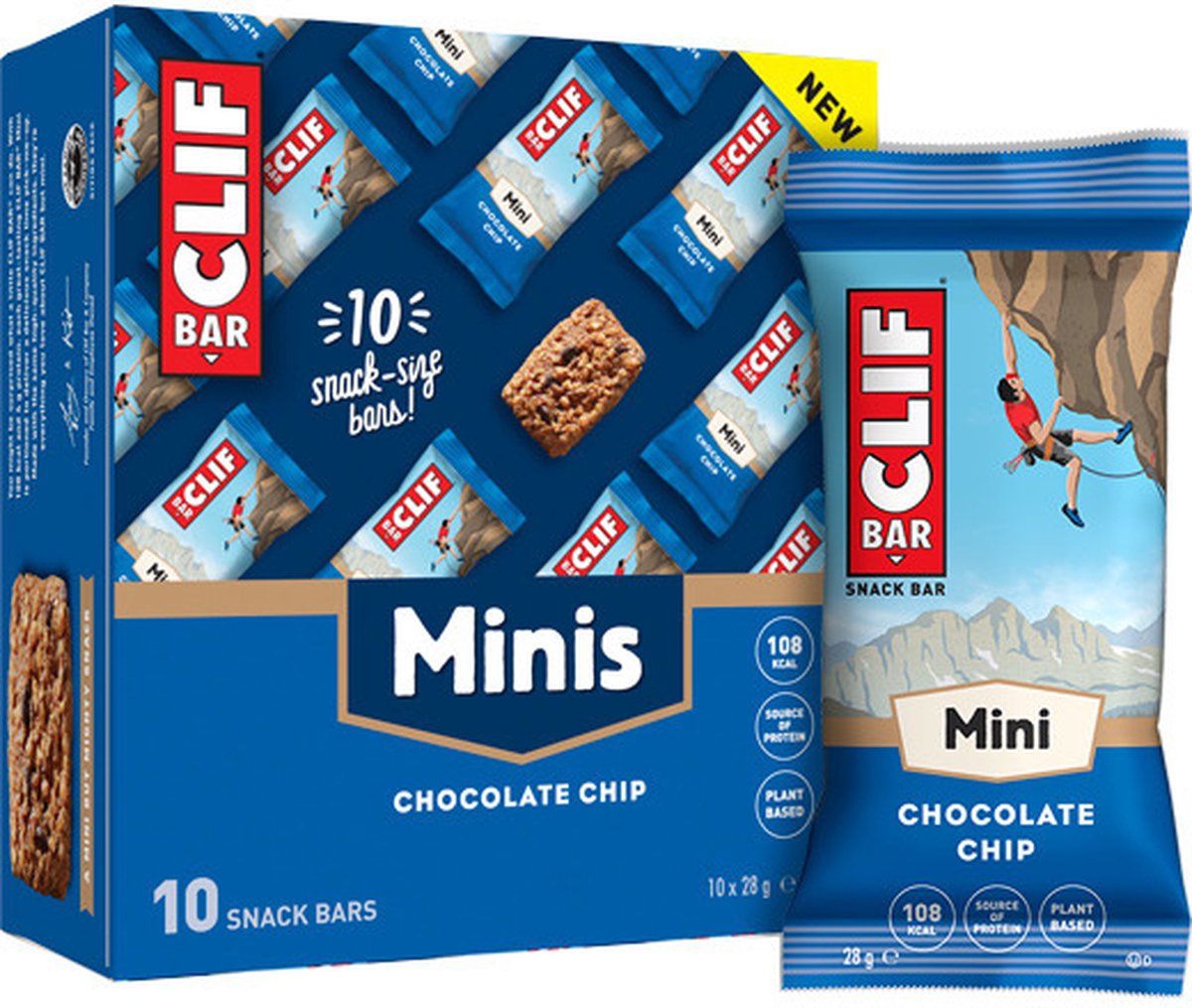 Goedkoopste Clif Bar Mini Energy Bar - Energiereep - Chocolate Chip - 10x28 gram
