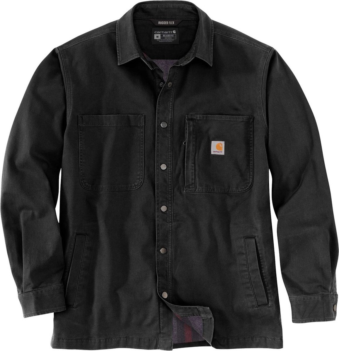 Carhartt Jacke Fleece Lined Snap Front Shirt Jac -L Zwart