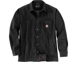 Carhartt Fleece-gevoerde jas met drukknopen, Fron-T-shirt, zwart