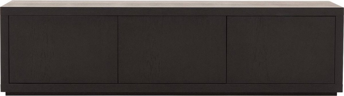 Goossens Tv Meubel Barcelona, 3 Kleppen Met Kabeldoorvoer Hout Zwart