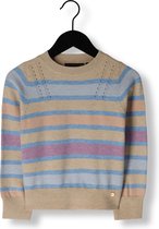 Nono K-soft Girls Striped Knitted Sweater Sand Truien & Vesten Meisjes - Sweater - Hoodie - Vest- Zand - Maat 110/116