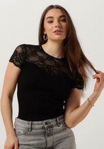 Rosemunde Beatha Silk T-shirt W/ Lace Tops & T-shirts Dames - Shirt - Zwart - Maat S