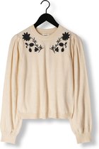 Object Objthess L/s Knit Embroidery Pullover E Truien & vesten Dames - Sweater - Hoodie - Vest- Gebroken wit - Maat XS