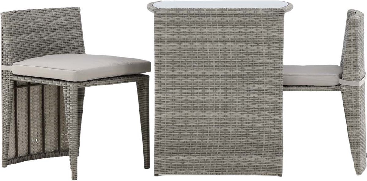 Savanna loungemeubel setjes 3 delen grijs.
