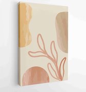 Botanische muur kunst vector set. Bloemen en gebladerte lijntekeningen met abstracte vorm. 4 - Moderne schilderijen – Verticaal – 1859438986 - 40-30 Vertical