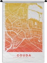 Tapisserie - Tapisserie - Plan de la ville - Gouda - Nederland - 90x135 cm - Tapisserie - Carte