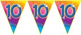 Verjaardag thema 10 jaar geworden feest vlaggenlijn van 5 meter - Feestartikelen/versiering