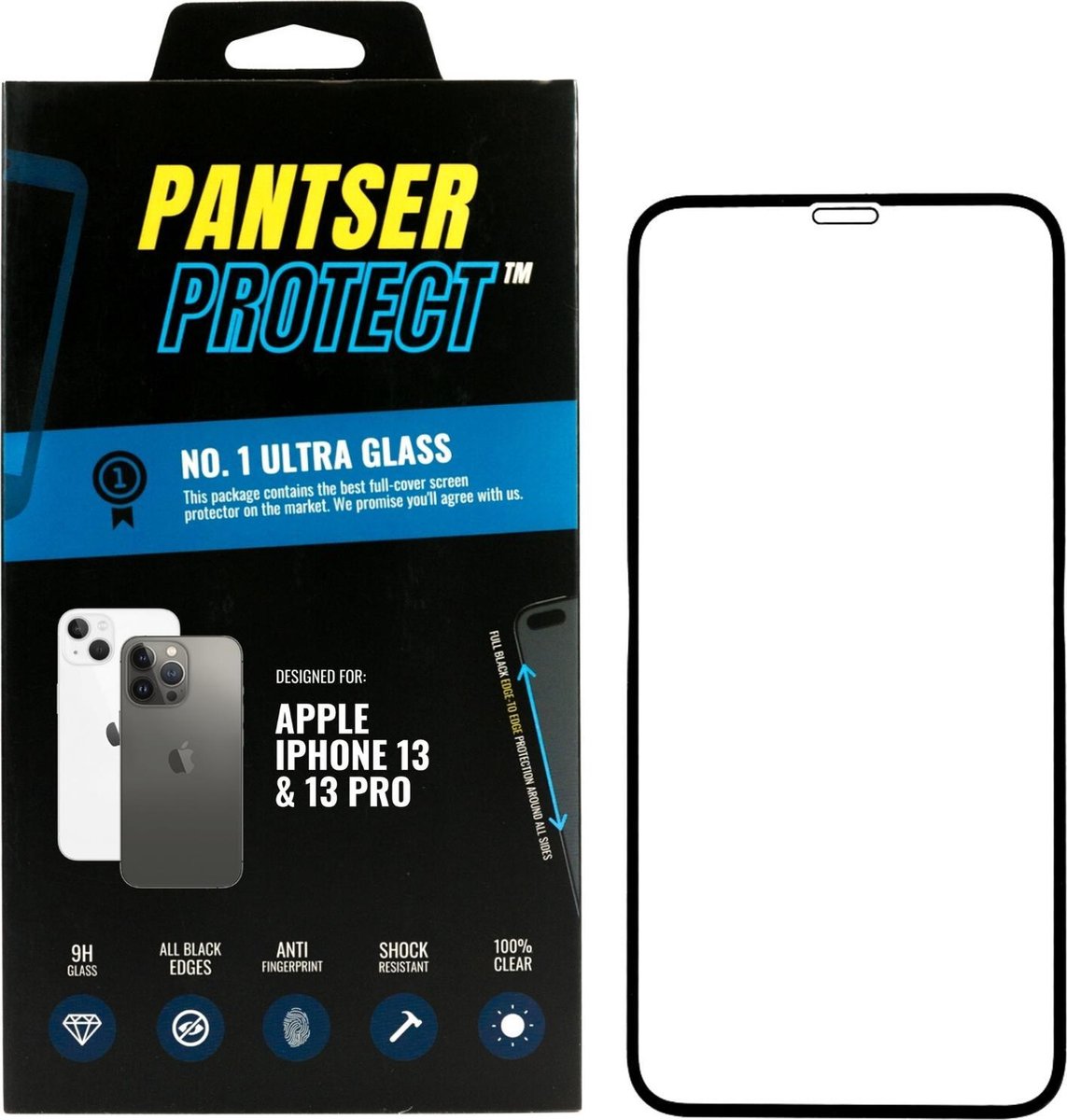 Pantser Protect ™ Case Friendly Full Edge Screenprotector Geschikt voor Apple iPhone 14 / iPhone 13 / iPhone 13 Pro - Premium glazen anti vingerafdruk full-cover Pantserglas Protector - Tempered Glass Bescherm Glas