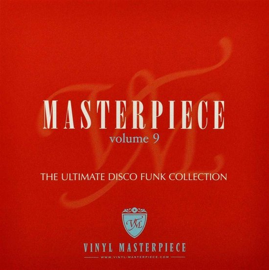 Rode albumhoes met "MASTERPIECE volume 9" en "THE ULTIMATE DISCO FUNK COLLECTION".