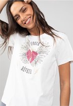 DEELUXE Vintage T-shirt van biologisch katoenHEART Off White