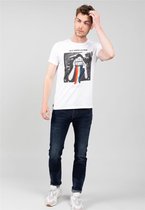 DEELUXE Vintage T-shirt met foto DECLICK White