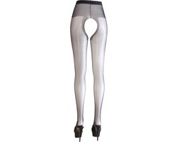 Cottelli Collection – Open Kruis Panty met Versterkte Taille Band voor een Sensuele Uitdaging – Maat M – Zwart