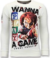 Exclusieve Sweater Heren - Trui heren met print - Sweatshirt Heren Chucky Childs Play - Wit