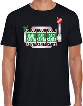 Bad / good Santa fout Kerst t-shirt - zwart - heren - Kerstkleding / Kerst outfit M