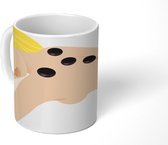 Mok - tekening van vrouw met zen stenen - 350 ML - Beker