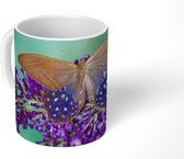 Mok - Exotische vlinder op de vlinderstruik - 350 ML - Beker
