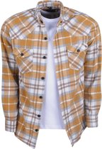 Megaman  - Heren Overhemd - Overshirt - Flanel - Geblokt - Mosterd