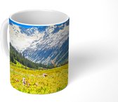 Mok - Bloemen - Bergen - Geel - 350 ML - Beker